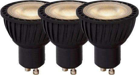 Lucide mr16 – LED-Lampe – ø 5 cm – LED dimmbar – GU10 – 3 x 5 W 3000 K – Schwarz – 3er-Set