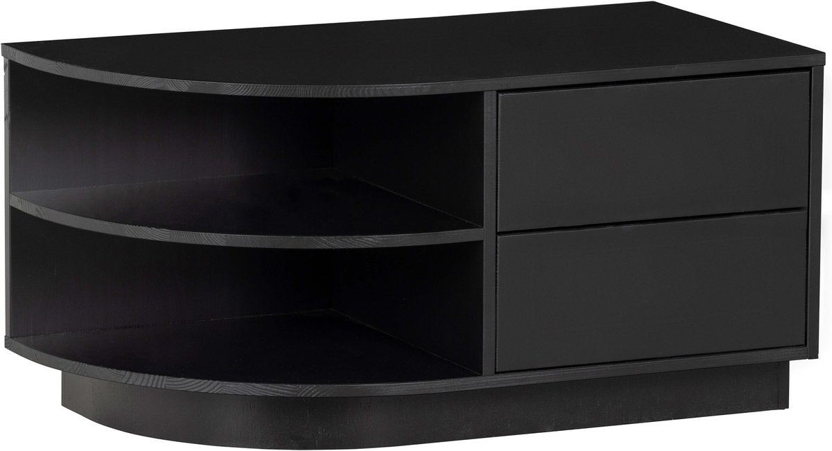 Woood Finca TV-Schrank rund links – Schwarz – 40x78x40