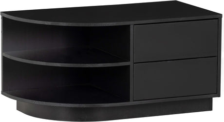 Woood Finca TV-Schrank rund links – Schwarz – 40x78x40