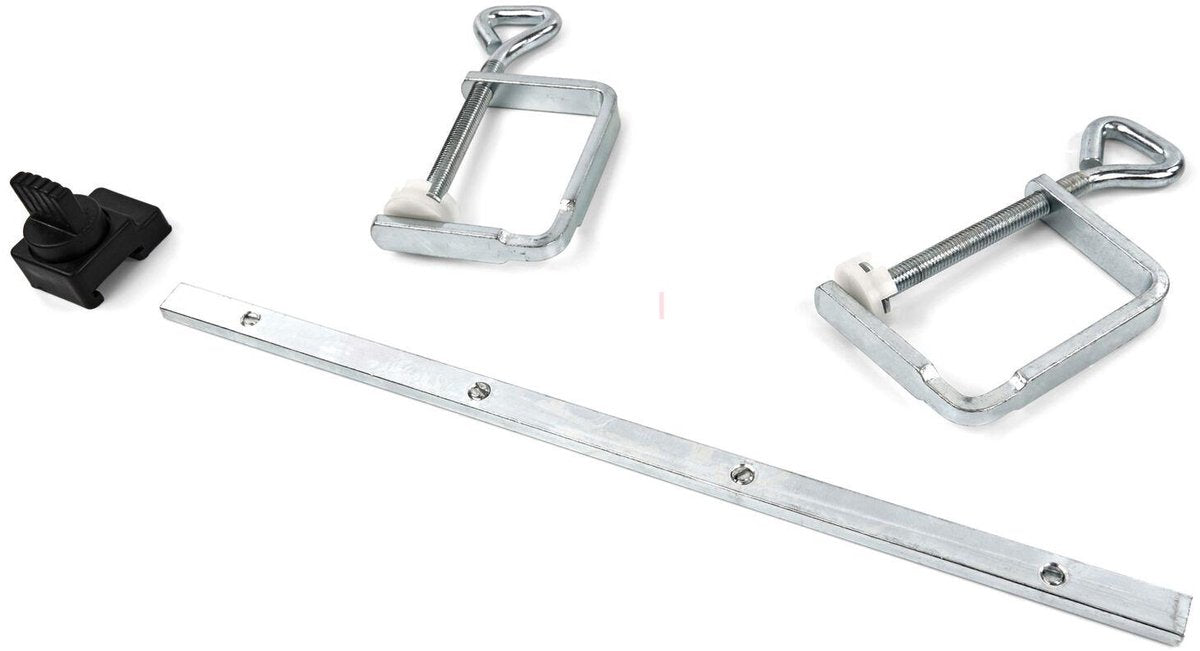 Scheppach Zubehörpaket für Kreissäge PL75 PL55 – Set bestehend aus 2 Schraubzwingen, 1 Kupplungsstück und 1 Endanschlag