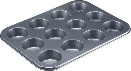 Westmark Backform für 12 Muffins, Antihaftbeschichtung, kaltgewalzter Stahl, Backmeister, Anthrazit, 32902270