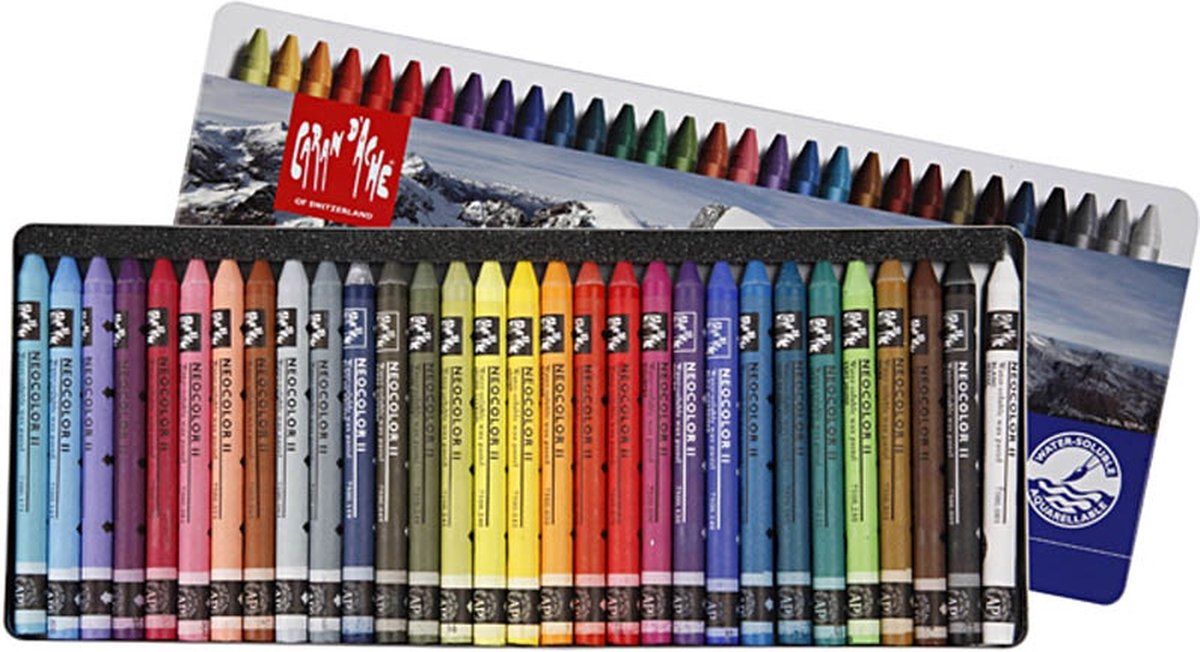 Caran Dache Caran d'Ache Neocolor II, L: 10 cm, Stärke 8,5 mm, verschiedene Farben, 30 Stück 1 Box