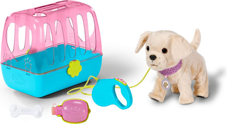 Baby geborener Welpe Glück – Hund mit Kiste