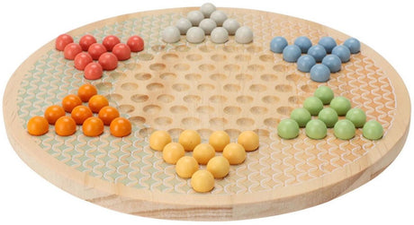 Holzbrettspiel Halma im Baumwollbeutel