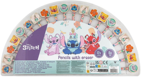 Totum disney stitch kleurpotloden en grafietpotloden - 20 stuks - 12 kleurpotloden - 8 grafietpotloden met gum - speelgoed kinderen - knutselen - voor meisjes en jongens - ook voor kleuters - vanaf 3 jaar -