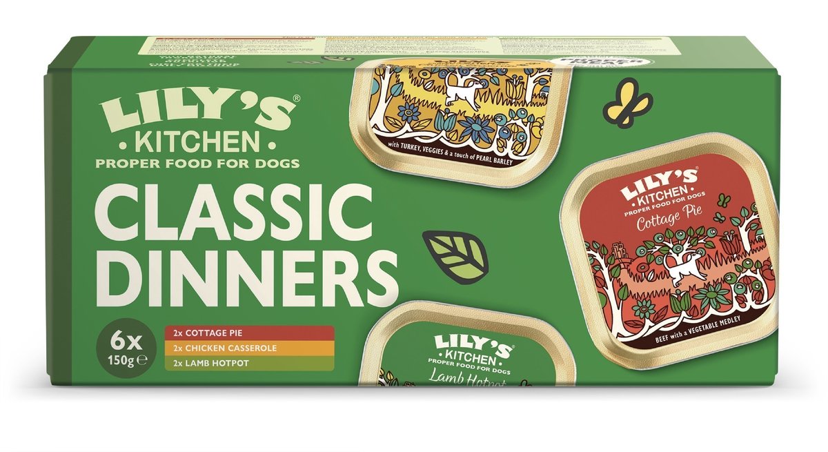 Lily's Kitchen Hundefutter Nassfutter Multipack 6x150g - - Huhn, Rind, Lamm - Komplettmahlzeit mit Gemüse