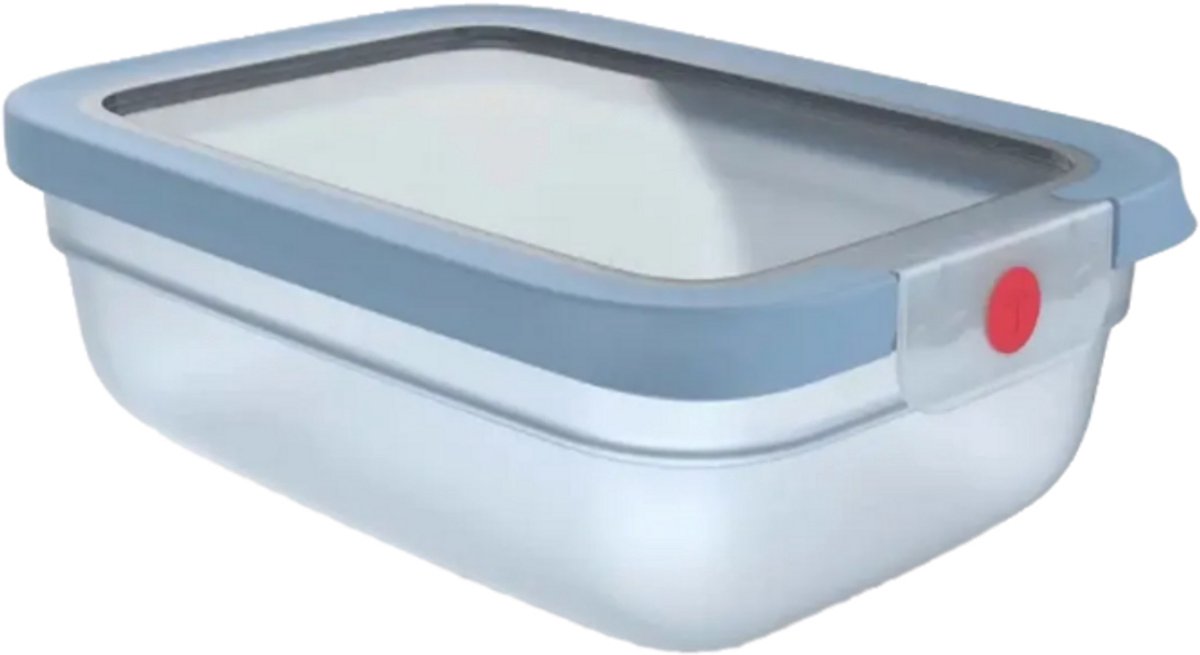 Tefal oneclick n1210710 vershoudbakje rechthoekig blauw (1,2l)