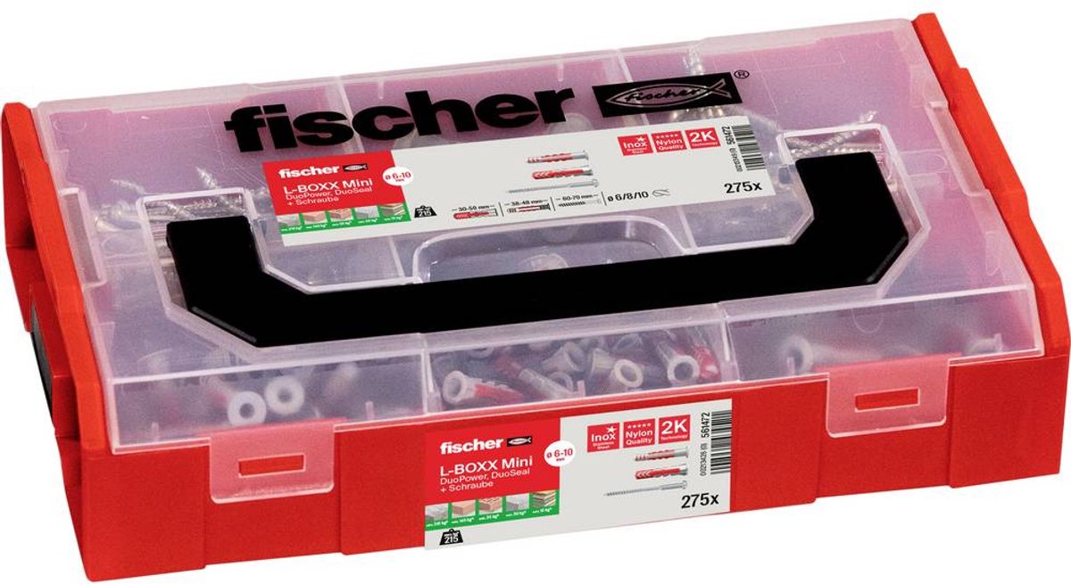 Fischer 561472 Fixtainer Duopower Duoseal + S Sortiment Box Stecker 210 Teile