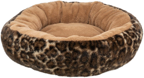 Trixie Hundebett Leo weich rund Plüsch braun Leopardenmuster