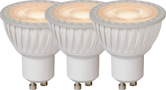 Lucide MR16 – LED-Lampe – ø 5 cm – LED dimmbar – GU10 (MR16) – 3 x 5 W 3000 K – Weiß – 3er-Set