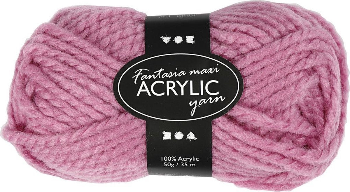 Creativ Company Creotime Acrylgarn rosa 35 m. 50 Gramm