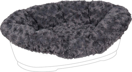 Flamingo Hundekissen Tuck Cuddly Grau M – 70x47x22 cm – elastischer Plüschbezug – perfekt für Tuck Hundebett –