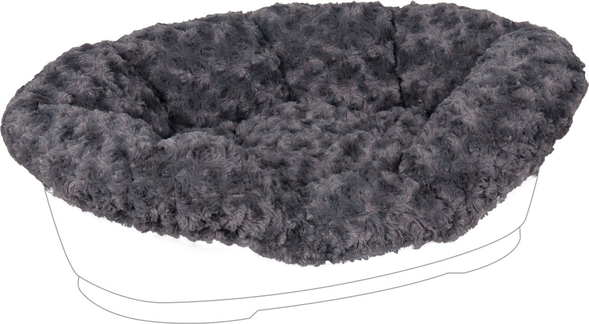 Flamingo Hundekissen Tuck Cuddly Grau XL – 92x61x26 cm – elastischer Plüschbezug – perfekt für Tuck Hundebett –