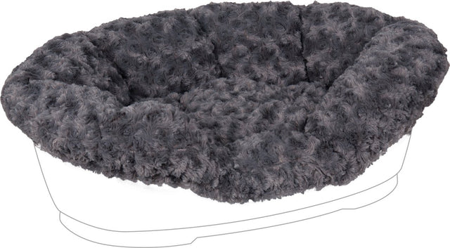Flamingo Hundekissen Tuck Cuddly Grau XL – 92x61x26 cm – elastischer Plüschbezug – perfekt für Tuck Hundebett –