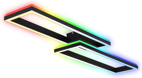 B.k.licht briloner - led plafondlamp - met afstandsbediening - met cct en rgb - 45w - zwart