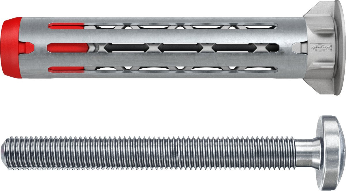 Fischer Hohlwanddübel DuOhm 5×55 s ph tx – Universal-Hohlwanddübel mit Torx-Flachkopfschraube – 25 Stück