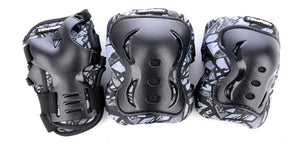 Tempish Skate-Schutzset für Erwachsene – Knie-, Ellenbogen- und Handgelenkschützer – Schwarz – Größe L