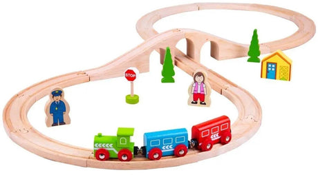 Bigjigs hölzernes Eisenbahngleis – 8-förmig – 26-teilig