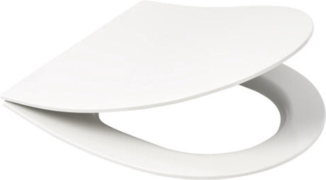 Plieger Nola Kansas Slim Toilettensitz – D-förmiger Toilettensitz – Duroplast – weiß – mit Deckel – Absenkautomatik – Edelstahlbefestigung
