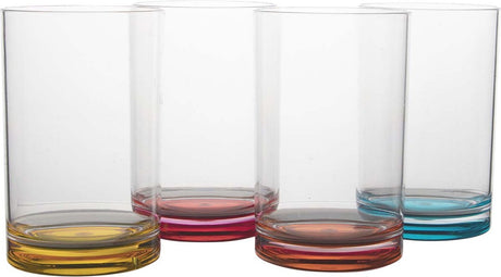 Gimex - colour line - waterglas - rainbow - 320 ml - 4 stuks