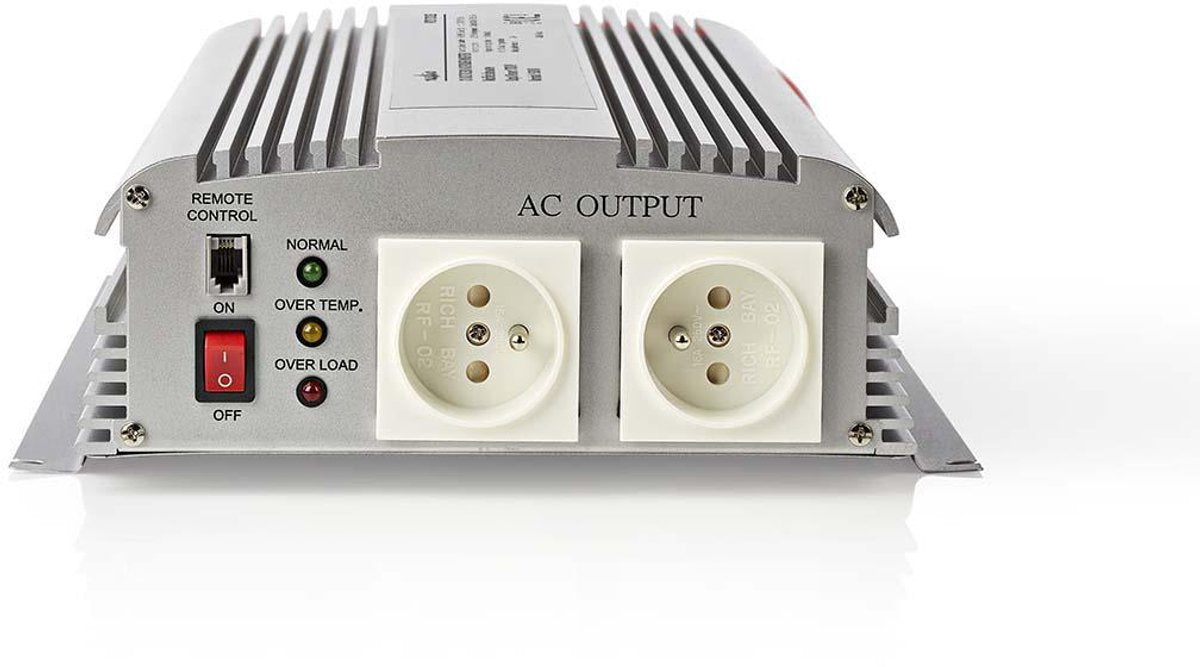 Nedis Auto-Wechselrichter 1700 W – 12 V 230 V – 2x Steckdose – modifizierte Sinuswelle – Schraubanschluss – Spannungswandler