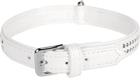 Flamingo monte carlo gevoerd - halsband honden - halsband monte carlo wit xl 41-44cm 22mm - 1st - 126221 - 1st