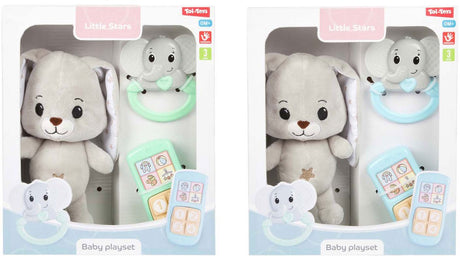 Toi-toys Little Stars Baby Kuscheltier Plüschhase mit Rassel und Telefon, 3-tlg.