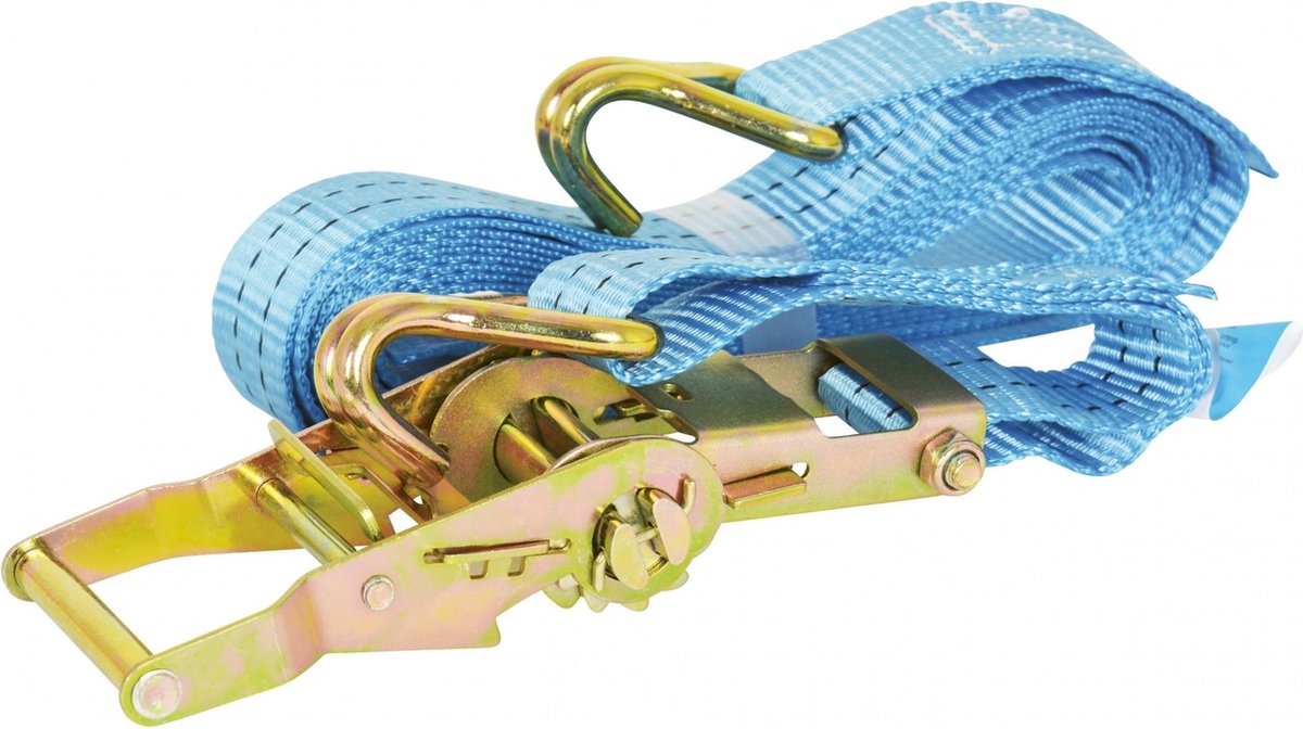 Carpoint spanband met ratel en haken 7 meter – 1000 kg belastbaar – tüv gs gekeurd – sterke transportband – voor aanhanger, motor en ladingzekering