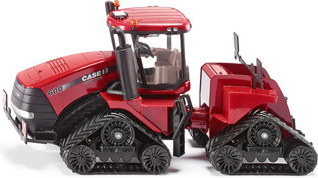 Siku 3275, Case ih Quadtrac 600 Raupentraktor, 1:32, Metall-Kunststoff, rot, funktionsfähiges Kupplungsstück und Anhängerkupplung