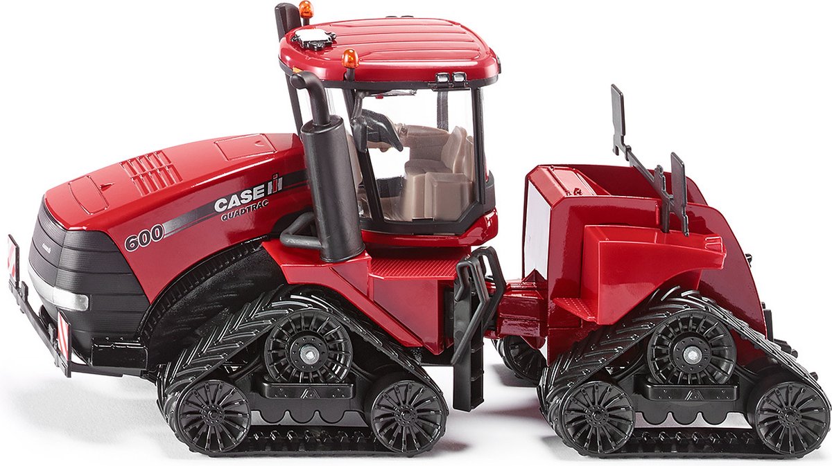 Siku 3275, Case ih Quadtrac 600 Raupentraktor, 1:32, Metall-Kunststoff, rot, funktionsfähiges Kupplungsstück und Anhängerkupplung