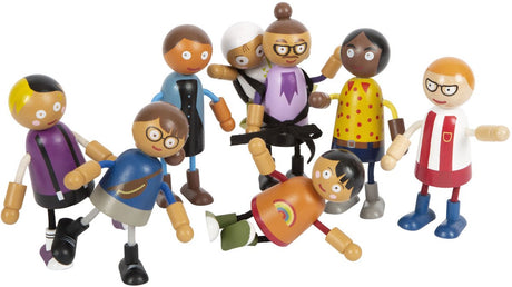 Small Foot - Holz-Biegepuppe Familie mit Baby, 8-tlg.