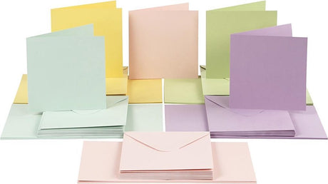 Creativ Firmenkartenumschläge Pastellfarben 15x15cm 50 Sets