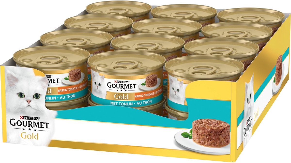 Gourmet Gold Savoury Tower – Nassfutter für Katzen – Thunfisch – 24 x 85 g