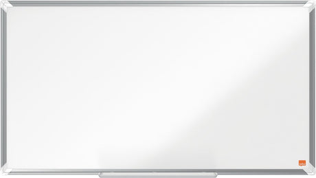 Nobo Premium Plus Breitbild-Magnet-Whiteboard aus Stahl – mit Stiftablage – inklusive Whiteboard-Marker – 890 x 500 mm