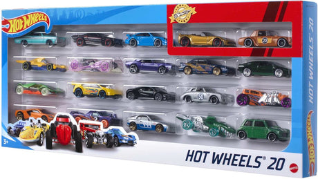 Hot Wheels Druckguss-Geschenkset mit 20 Autos – 20er-Pack Spielzeugfahrzeuge