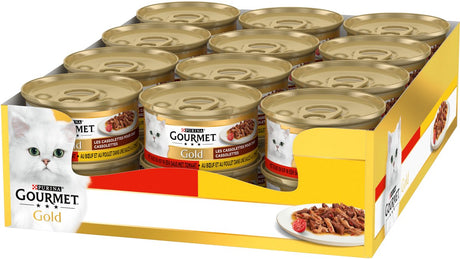 Gourmet Gold Cassolettes – Nassfutter für Katzen – Rind Huhn – 24 x 85 g