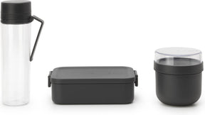 Brabantia Make Take Frühstücks- und Mittagsset – 3-teilig – Kunststoff – dunkelgrau