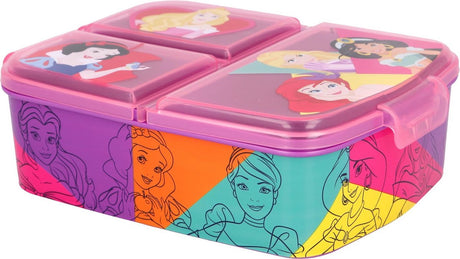 Disney Prinzessinnen Brotkasten 3 Fächer -18x13 cm - Brotkasten - Brotdose