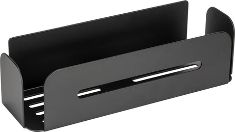 Wenko Turbo-Loc Duschregal Bivio mattschwarzes Aluminium 30x10cm - Badewannenregal - Duschkorb - Montage ohne Bohren - selbstklebend - abgerundete Ecken