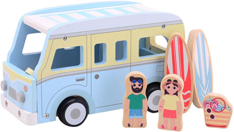 Jouéco Joueco Retro-Strandbus aus Holz mit Zubehör
