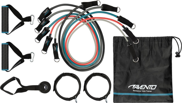Avento Widerstandsbänder-Set – Schlauchtrainer – 5 Stufen – Schwarz-Multi