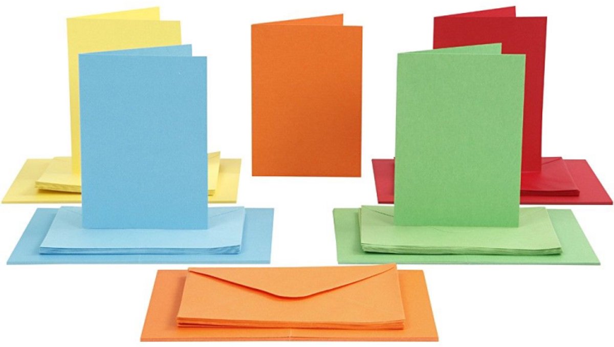Kreativkarten und umhüllt verschiedene Farben, 50 Sets