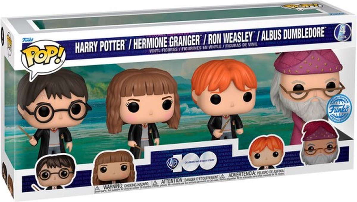 Funko-Pop! 4er-Pack Harry Potter Hermine Ron Albus Dumbledore – Sonderausgabe Warner Bros