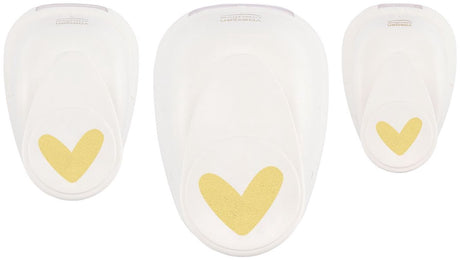 Vaessen creative pons set - figuurpons hart speels - 3 st. - ø 9 x 13, 18 x 22 en 35 x 37 mm