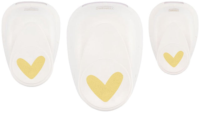 Vaessen creative pons set - figuurpons hart speels - 3 st. - ø 9 x 13, 18 x 22 en 35 x 37 mm