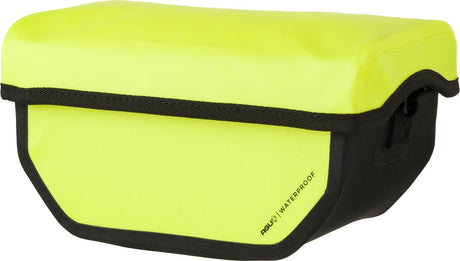 Agu shelter clean - fietsstuurtas - 5l - neon yellow - 100% waterdicht gerecycled polyester - met klickfix plaat - reflecterend - lichtgewicht - afneembare schouderriem - rits binnenvakje