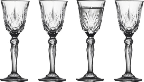 Lyngby glas melodia kristal likeurglazen - 5 cl - set van 4 - borrelglasjes voor schnaps en likeur, shotsglaasjes, vaatwasserbestendig