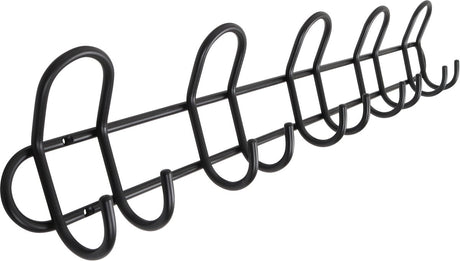 Home it ® kapstok met 5 haken ø8 mm x 68,5×6,5 x 13 cm zwart