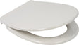 Plieger Royal Toilettensitz – WC-Sitz in Universalform – Thermoplast – weiß – mit Deckel – Edelstahlbefestigung – mit Absenkautomatik