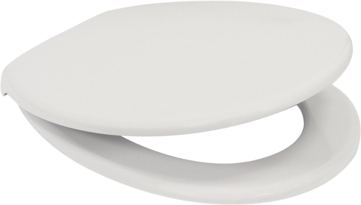 Plieger rondo 280s toiletbril - universele vorm wc-bril - duroplast - wit - met deksel - rvs bevestiging
